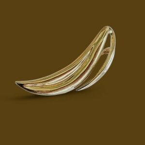 Vintage M. Jent Large Gold Brooch